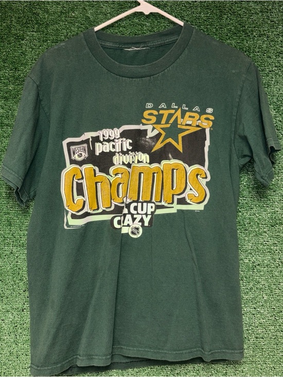 Vintage Other - Dallas Stars Vintage Cup Crazy 1999 Playoffs Green Shirt M NHL Texas
